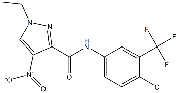 N-[4-chloro-3-(trifluoromethyl)phenyl]-1-ethyl-4-nitro-1H-pyrazole-3-carboxamide Structure