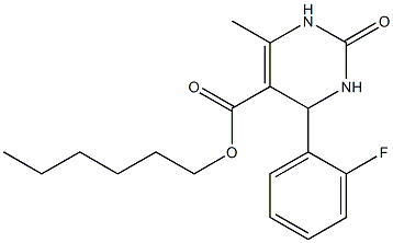 hexyl 4-(2-fluorophenyl)-6-methyl-2-oxo-1,2,3,4-tetrahydro-5-pyrimidinecarboxylate Structure