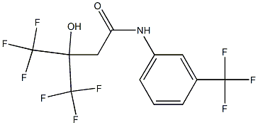 4,4,4-trifluoro-3-hydroxy-3-(trifluoromethyl)-N-[3-(trifluoromethyl)phenyl]butanamide 구조식 이미지