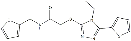 2-{[4-ethyl-5-(2-thienyl)-4H-1,2,4-triazol-3-yl]sulfanyl}-N-(2-furylmethyl)acetamide Structure