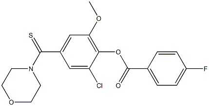 2-chloro-6-methoxy-4-(4-morpholinylcarbothioyl)phenyl 4-fluorobenzoate Structure
