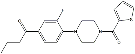 1-{3-fluoro-4-[4-(thien-2-ylcarbonyl)piperazin-1-yl]phenyl}butan-1-one 구조식 이미지