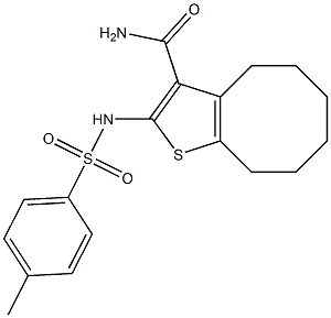 2-{[(4-methylphenyl)sulfonyl]amino}-4,5,6,7,8,9-hexahydrocycloocta[b]thiophene-3-carboxamide Structure