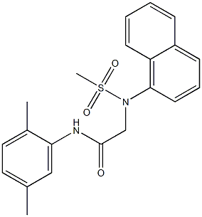 N-(2,5-dimethylphenyl)-2-[(methylsulfonyl)(1-naphthyl)amino]acetamide 구조식 이미지