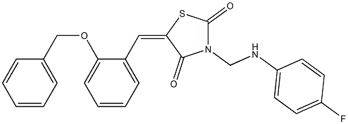 5-[2-(benzyloxy)benzylidene]-3-[(4-fluoroanilino)methyl]-1,3-thiazolidine-2,4-dione Structure