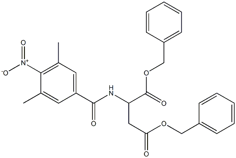 dibenzyl 2-({4-nitro-3,5-dimethylbenzoyl}amino)succinate Structure