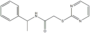 N-(1-phenylethyl)-2-(2-pyrimidinylsulfanyl)acetamide 구조식 이미지