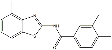 3,4-dimethyl-N-(4-methyl-1,3-benzothiazol-2-yl)benzamide 구조식 이미지