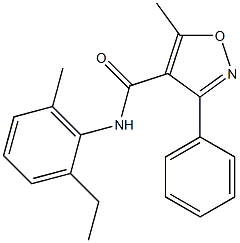 N-(2-ethyl-6-methylphenyl)-5-methyl-3-phenyl-4-isoxazolecarboxamide Structure