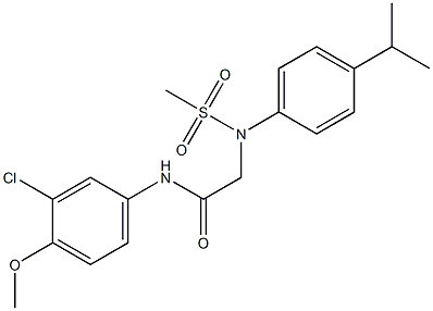 N-(3-chloro-4-methoxyphenyl)-2-[4-isopropyl(methylsulfonyl)anilino]acetamide 구조식 이미지