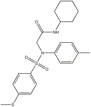 N-cyclohexyl-2-(4-methyl{[4-(methylsulfanyl)phenyl]sulfonyl}anilino)acetamide 구조식 이미지