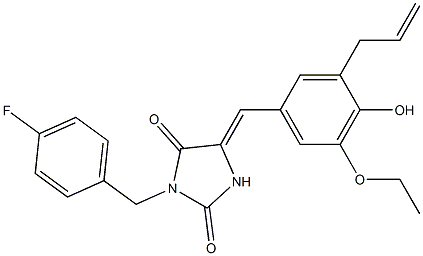 5-(3-allyl-5-ethoxy-4-hydroxybenzylidene)-3-(4-fluorobenzyl)imidazolidine-2,4-dione 구조식 이미지
