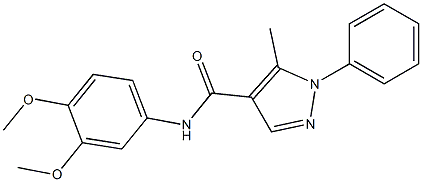 N-(3,4-dimethoxyphenyl)-5-methyl-1-phenyl-1H-pyrazole-4-carboxamide 구조식 이미지