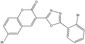 6-bromo-3-[5-(2-bromophenyl)-1,3,4-oxadiazol-2-yl]-2H-chromen-2-one 구조식 이미지