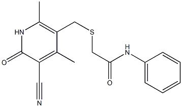 2-{[(5-cyano-2,4-dimethyl-6-oxo-1,6-dihydro-3-pyridinyl)methyl]sulfanyl}-N-phenylacetamide Structure