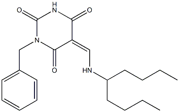 1-benzyl-5-{[(1-butylpentyl)amino]methylene}-2,4,6(1H,3H,5H)-pyrimidinetrione Structure