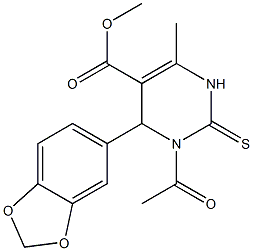 methyl 3-acetyl-4-(1,3-benzodioxol-5-yl)-6-methyl-2-thioxo-1,2,3,4-tetrahydro-5-pyrimidinecarboxylate Structure