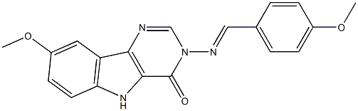 8-methoxy-3-[(4-methoxybenzylidene)amino]-3,5-dihydro-4H-pyrimido[5,4-b]indol-4-one 구조식 이미지