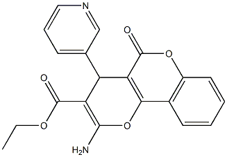 ethyl 2-amino-5-oxo-4-(3-pyridinyl)-4H,5H-pyrano[3,2-c]chromene-3-carboxylate 구조식 이미지