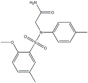 2-{[(2-methoxy-5-methylphenyl)sulfonyl]-4-methylanilino}acetamide 구조식 이미지