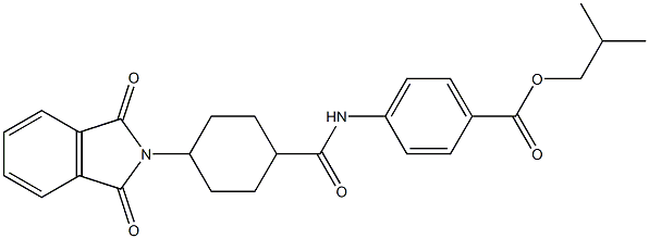 isobutyl 4-({[4-(1,3-dioxo-1,3-dihydro-2H-isoindol-2-yl)cyclohexyl]carbonyl}amino)benzoate Structure