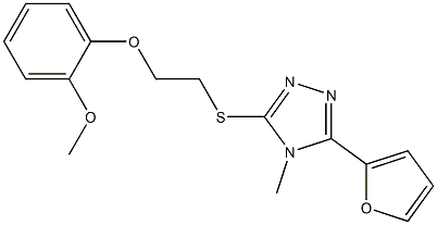 3-(2-furyl)-5-{[2-(2-methoxyphenoxy)ethyl]sulfanyl}-4-methyl-4H-1,2,4-triazole Structure