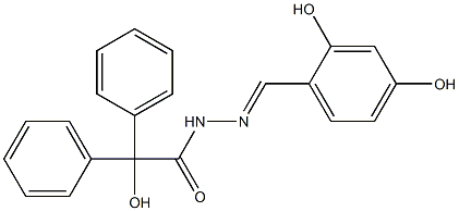 N'-(2,4-dihydroxybenzylidene)-2-hydroxy-2,2-diphenylacetohydrazide 구조식 이미지