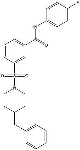 3-[(4-benzylpiperidin-1-yl)sulfonyl]-N-(4-fluorophenyl)benzamide Structure