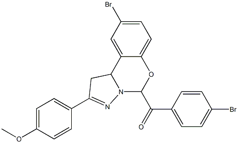 [9-bromo-2-(4-methoxyphenyl)-1,10b-dihydropyrazolo[1,5-c][1,3]benzoxazin-5-yl](4-bromophenyl)methanone 구조식 이미지