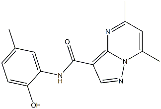 N-(2-hydroxy-5-methylphenyl)-5,7-dimethylpyrazolo[1,5-a]pyrimidine-3-carboxamide 구조식 이미지