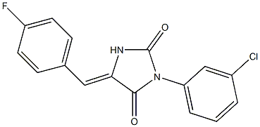 3-(3-chlorophenyl)-5-(4-fluorobenzylidene)-2,4-imidazolidinedione Structure