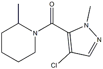 1-[(4-chloro-1-methyl-1H-pyrazol-5-yl)carbonyl]-2-methylpiperidine 구조식 이미지