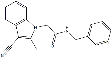 2-(3-cyano-2-methyl-1H-indol-1-yl)-N-(3-pyridinylmethyl)acetamide Structure