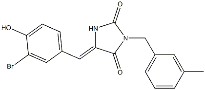 5-(3-bromo-4-hydroxybenzylidene)-3-(3-methylbenzyl)-2,4-imidazolidinedione 구조식 이미지