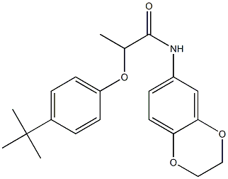 2-(4-tert-butylphenoxy)-N-(2,3-dihydro-1,4-benzodioxin-6-yl)propanamide Structure