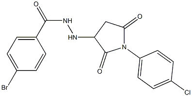 4-bromo-N'-[1-(4-chlorophenyl)-2,5-dioxo-3-pyrrolidinyl]benzohydrazide 구조식 이미지