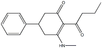 2-butyryl-3-(methylamino)-5-phenyl-2-cyclohexen-1-one Structure