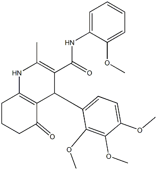 N-(2-methoxyphenyl)-2-methyl-5-oxo-4-(2,3,4-trimethoxyphenyl)-1,4,5,6,7,8-hexahydro-3-quinolinecarboxamide Structure