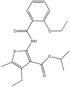 isopropyl 2-[(2-ethoxybenzoyl)amino]-4-ethyl-5-methyl-3-thiophenecarboxylate Structure