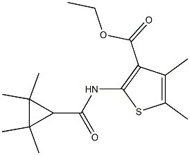 ethyl 4,5-dimethyl-2-{[(2,2,3,3-tetramethylcyclopropyl)carbonyl]amino}-3-thiophenecarboxylate 구조식 이미지