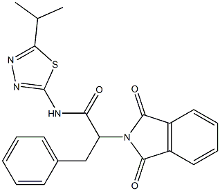 2-(1,3-dioxo-1,3-dihydro-2H-isoindol-2-yl)-N-(5-isopropyl-1,3,4-thiadiazol-2-yl)-3-phenylpropanamide 구조식 이미지