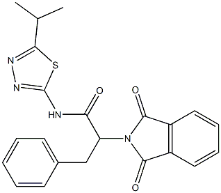 2-(1,3-dioxo-1,3-dihydro-2H-isoindol-2-yl)-N-(5-isopropyl-1,3,4-thiadiazol-2-yl)-3-phenylpropanamide Structure