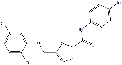 N-(5-bromo-2-pyridinyl)-5-[(2,5-dichlorophenoxy)methyl]-2-furamide 구조식 이미지
