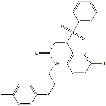 2-[3-chloro(phenylsulfonyl)anilino]-N-{2-[(4-methylphenyl)sulfanyl]ethyl}acetamide Structure