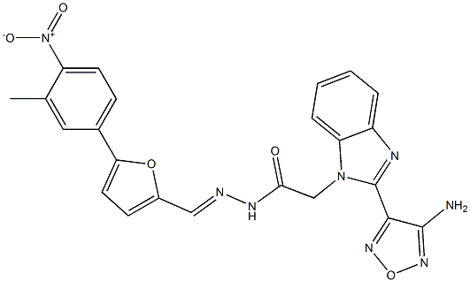 2-[2-(4-amino-1,2,5-oxadiazol-3-yl)-1H-benzimidazol-1-yl]-N'-[(5-{4-nitro-3-methylphenyl}-2-furyl)methylene]acetohydrazide 구조식 이미지