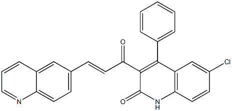 6-chloro-4-phenyl-3-[3-(6-quinolinyl)acryloyl]-2(1H)-quinolinone Structure