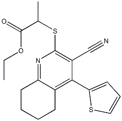 ethyl 2-{[3-cyano-4-(2-thienyl)-5,6,7,8-tetrahydro-2-quinolinyl]sulfanyl}propanoate 구조식 이미지