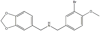 N-(1,3-benzodioxol-5-ylmethyl)-N-(3-bromo-4-methoxybenzyl)amine Structure