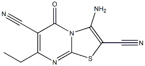 3-amino-7-ethyl-5-oxo-5H-[1,3]thiazolo[3,2-a]pyrimidine-2,6-dicarbonitrile 구조식 이미지