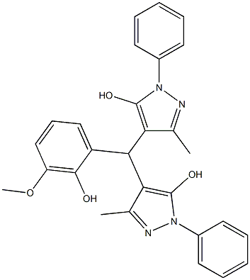 4-[(2-hydroxy-3-methoxyphenyl)(5-hydroxy-3-methyl-1-phenyl-1H-pyrazol-4-yl)methyl]-3-methyl-1-phenyl-1H-pyrazol-5-ol Structure